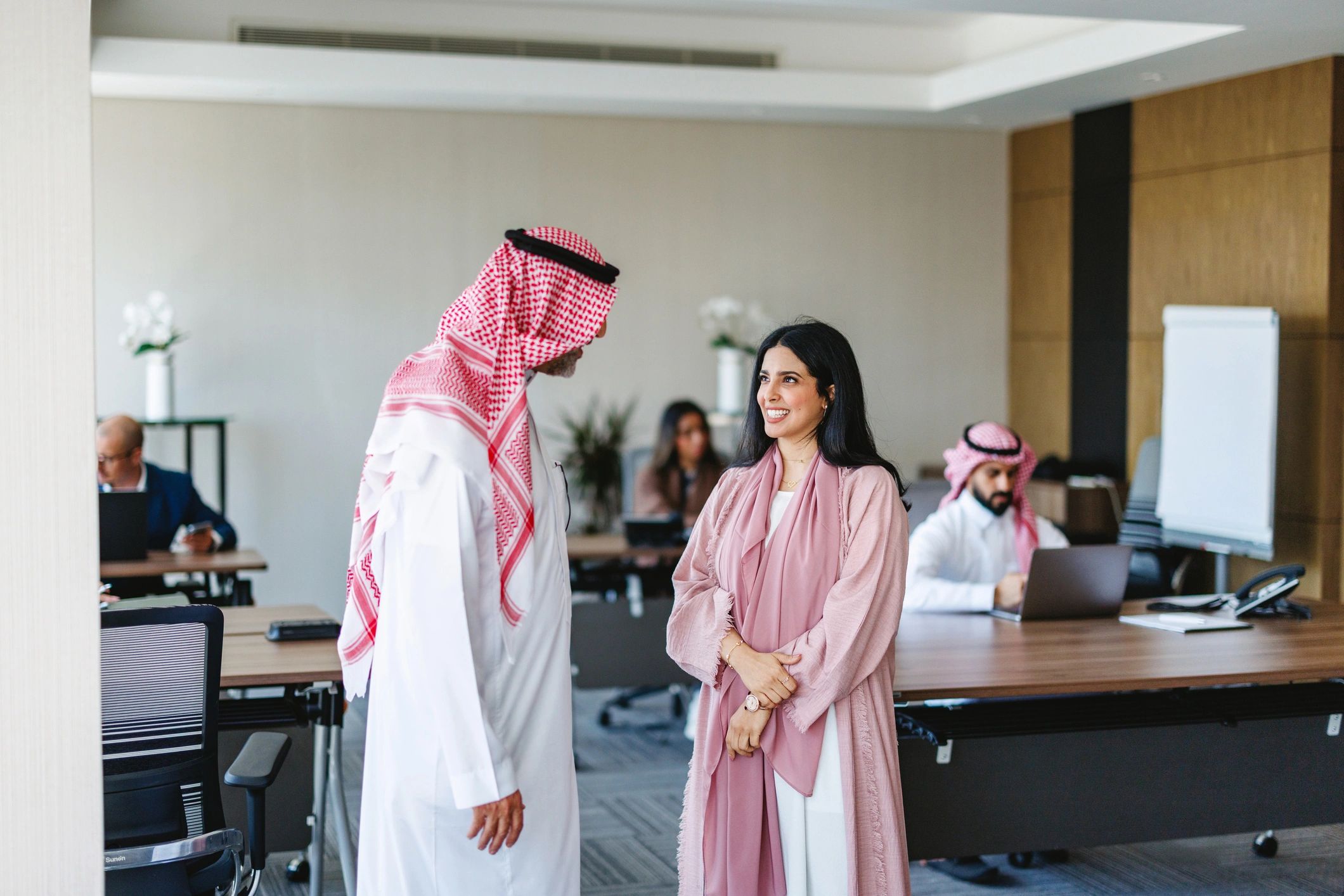 Muslim professional in a coaching session